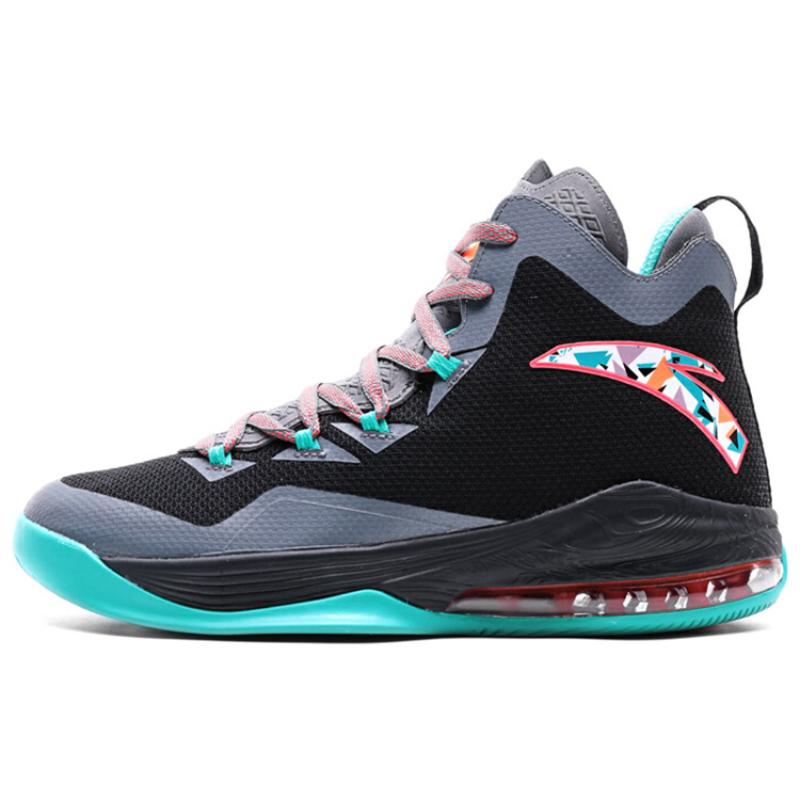 Anta The Shield 1 Cushioning Slip Resistant Abrasion Resistant High top Basketball Shoes Men s Black Green Sneakers 112141145R-1 39