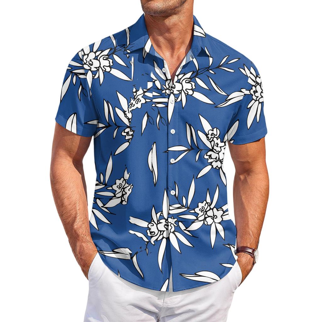 Men's Casual Fashion Printed Short-Sleeve Shirt