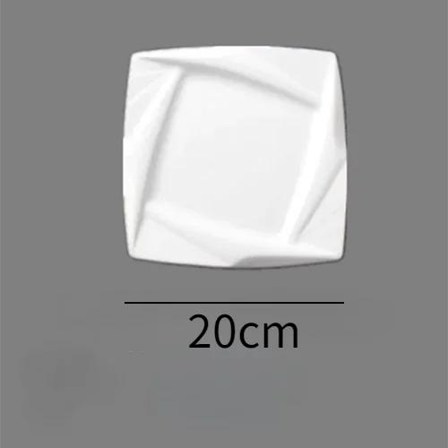 

Креативная бытовая кухонная плита квадратная гостиничная ресторанная посуда чисто белая утолщенная изолированная тарелка десертная тарелка