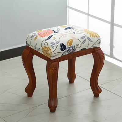 Unifarbene elastische Jacquard-Hocker-Stuhlhussen Sitzschoner für Schlafzimmer Quadratische Hockerhussen Staubdichte Stuhlhusse Abnehmbar