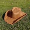 Cappello fedora western cowboy classico con top concavo convesso in camoscio a tesa larga uomo e donna cappello da cowboy moda festa cappello a tesa larga cowgirl