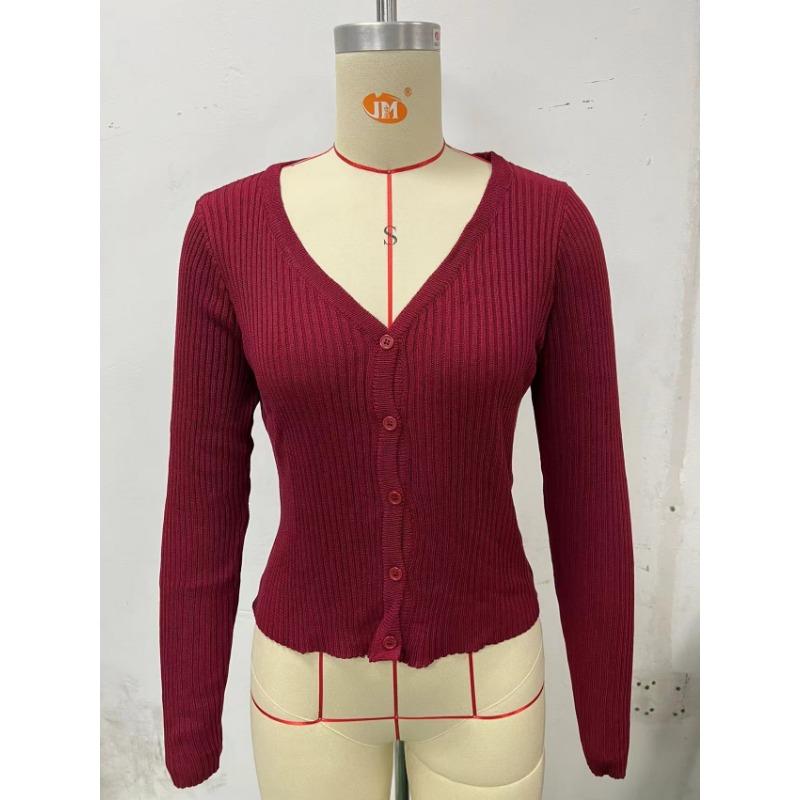 Women's Spring and Autumn Button Cardigan Knit Sweater