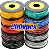 2000/500x Kabel Draad Markeerder 0 Tot 9 voor Kabelmaat Waterdicht Isolatie Kleurrijk Nummer Buis Label Markeringen Markering Label Hulzen