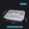 Disposable 4-Compartment Transparent Food Container