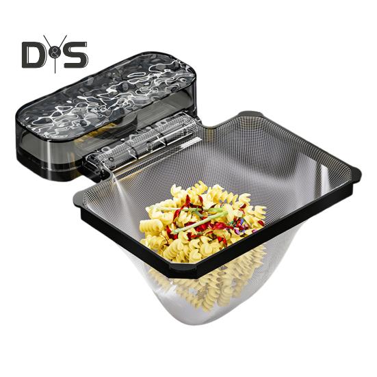 Disposable Sink Filter Rack with 100 Filter Mesh Bags Water Wave Texture Waste Rack Suction Cup Sink Strainer Rack Sink Filter Holder