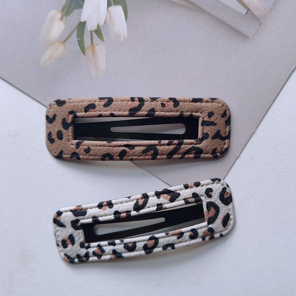 2pc Fashion European and American Leopard BB Hairpin Hair Side Clips for Girls Women Kids Childs Ladies Party Hair Accessories