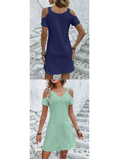 European Off-the-Shoulder Slimming Dress