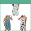 Floral Print Sleeveless Dress With Cottonlike Fabric For Casual Summer Wear