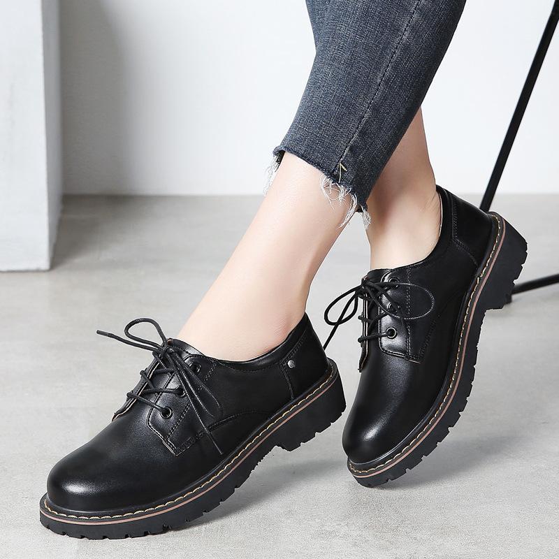 Black Professional Single Shoes Women's Spring and Autumn Wind Small Leather Shoes Female Students Versatile Soft Girl Flat Bottom