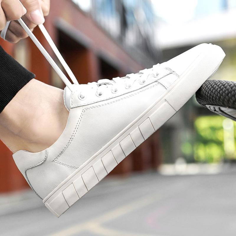 

Классические кроссовки Мужская обувь Натуральная кожа Обувь для скейтборда Стильные Высококачественные Мужские кроссовки На шнуровке Мужские Удобные слипоны 45 белый