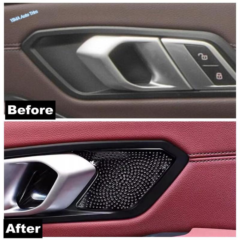 Stainless Steel Car Inner Handle Bowl Audio Tweeter Speaker Loudspeaker Cover Trim Accessories For BMW 3 Series G20  - 2024