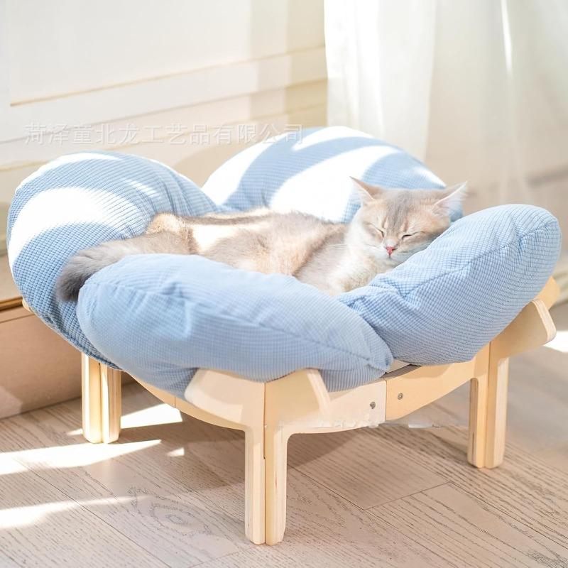 Wooden cat litter indoor pet small sofa bed small climbing frame removable cat litter