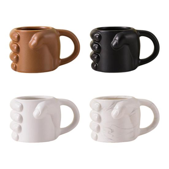 Coffee Cup 330ml Creative Fist-shaped Cup Fun Water Cup for Coffee Hot Drinks Modern Ceramic Drinkware Gift for Friends