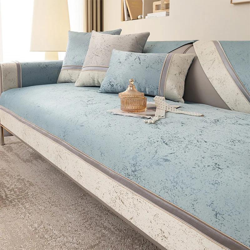 Nuovo Copridivano Jacquard Patchwork Tipo L Copridivano Angolare Ciniglia Copridivano Soggiorno Universale per Tutte le Stagioni Tappetino per Divano