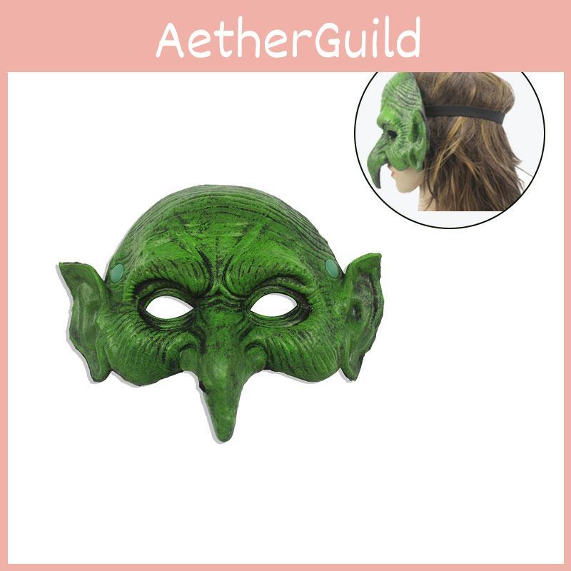 Realistisk Grön Häxmask För Halloween Påsk Karneval Festmask Rekvisita