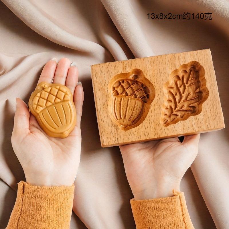 Stampino Tagliabiscotti in Legno di Faggio - Stampo in Legno Naturale per Biscotti e Pasticceria Croccante per Biscotti Fatti a Mano e Strumenti da Forno