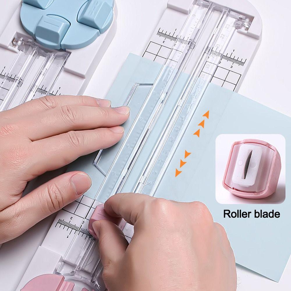 Tăietor de Hârtie 4-în-1 Mașină Rotativă de Tăiat Hârtie 360° Instrument de Tăiat Hârtie Articole pentru Școală și Birou