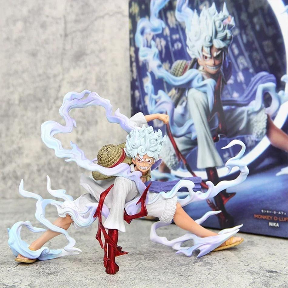 One Piece Luffy Squatting Sun God Luffy Character Handmade Ornament PVC Model Anime Peripheral Children's Toys Birthday Gift