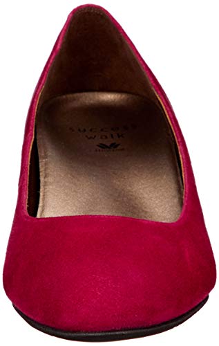 Success Walk WIN205 Pumps, Round Toe, 5cm Heel, D-EE, Sheepskin (Suede), Red, Size 22cm D
