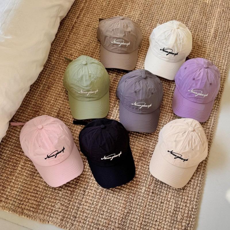 New outdoor thin quick-drying candy-colored baseball cap big head circumference embroidery soft top sunshade cap