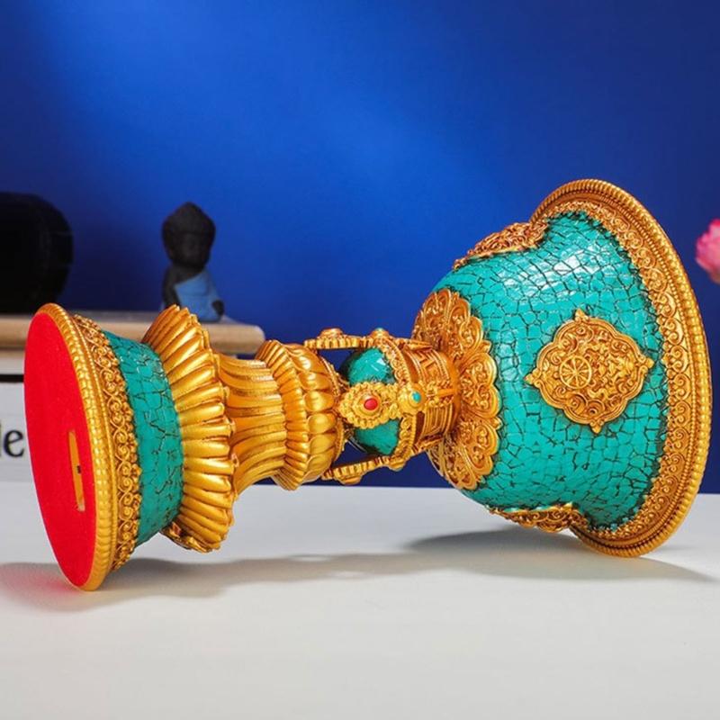 Rechargeable Candle Holder Tibetan Electronic Butter Lamp Buddhist Table Centerpiece LED Simulated Flame Home Decorations