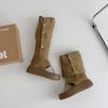 Fashion retro man boots two wear folded knee boots summer thick-soled Martin boots thin women toe cool boots