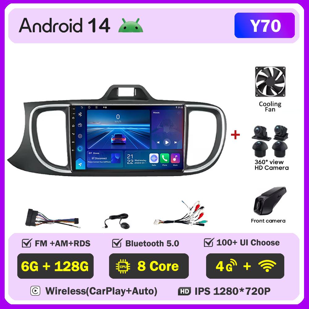 For KIA PEGAS 2018-2019 Car Radio Player Car Carplay Screen Autoradio Mirror Link Car Intelligent Systems Touch Screen DSP RDS