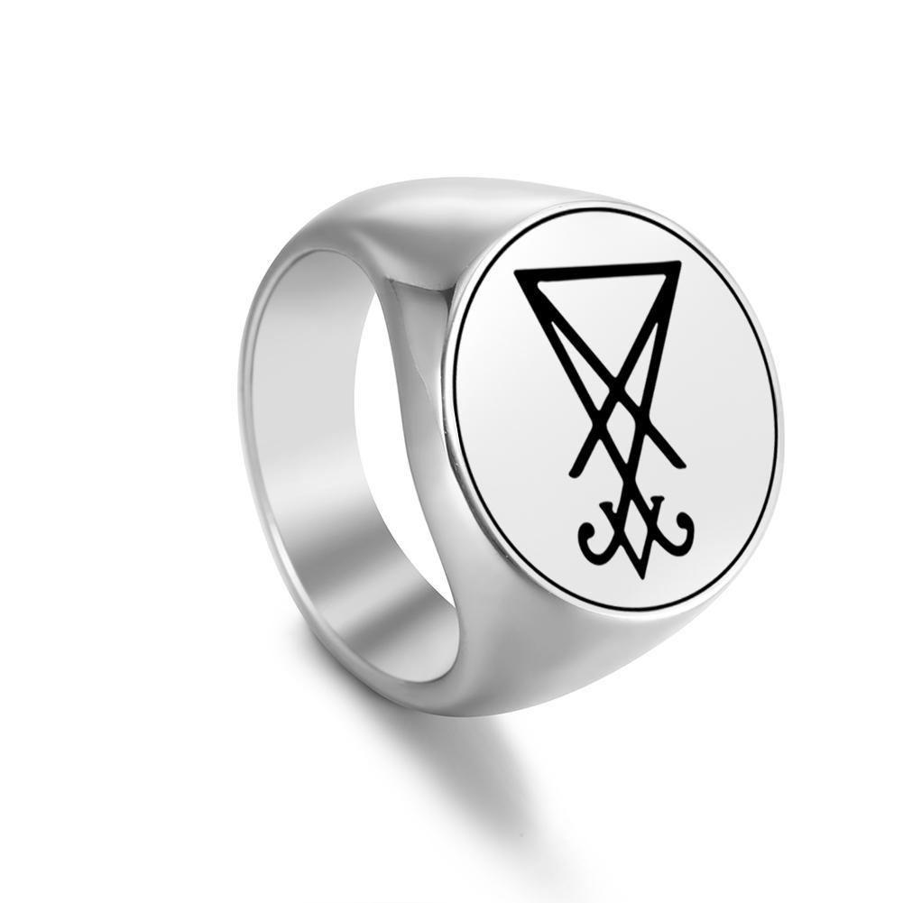 LIKGREAT Salomons Pentagramm Ring Wikinger Tetragrammaton Ringe Wahyeh Magisches Gesegnetes Amulett Edelstahl Talisman Herrenring Pu 9 white
