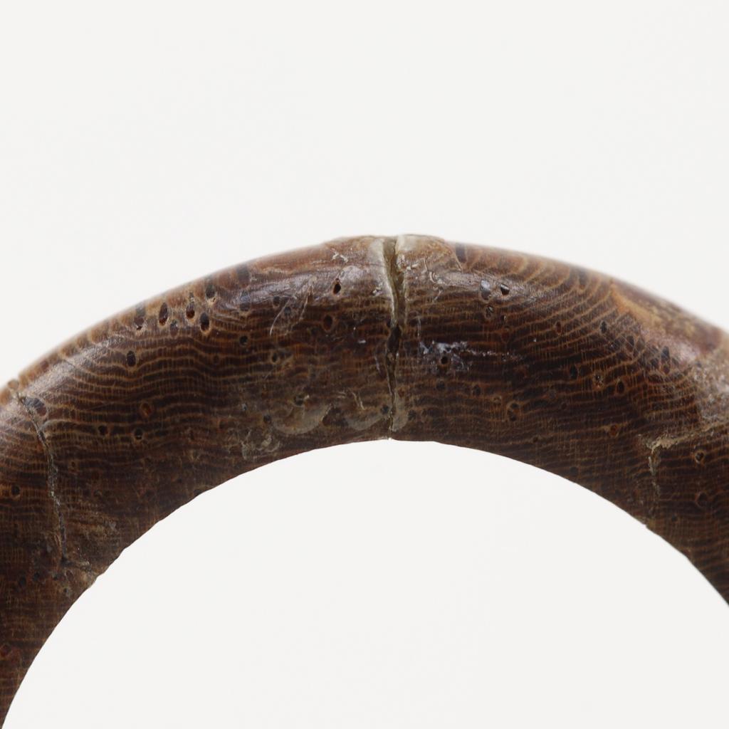 HERMES Serie Ring Brown Wood/Plated Gold #6.6(US Size) 5.4g Women Used