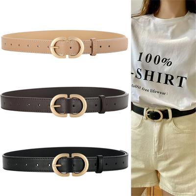 Women's Belt Fashion Pin Buckle Thin Belt Genuine Luxury Soft Belt Women With Cargo Pants Jeans Windproof Belt Pu Leather Belt