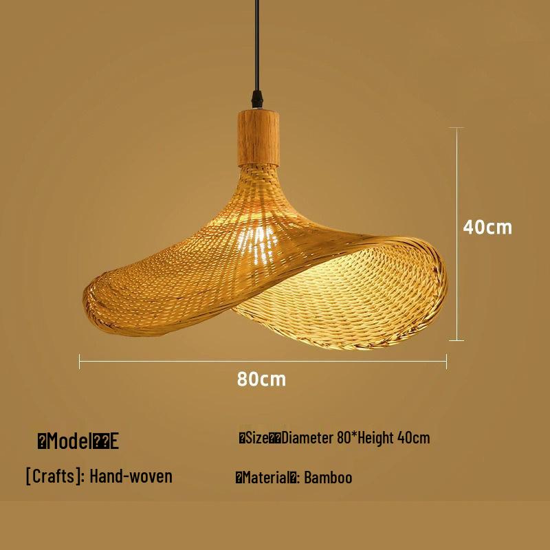 Bamboo Zen Pendant Light: Artistic Bamboo Weave Lantern for Tea Rooms and Tables