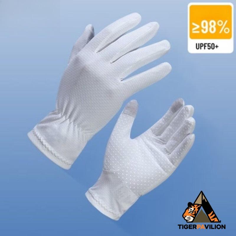 

A Pair Sun Protection Gloves for Women and Men Thin Full - Finger Style with UV Protection Suitable for Driving Cycling Sports