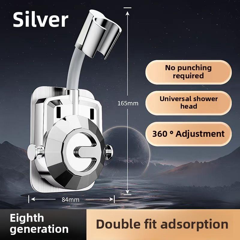 Bathroom Shower System Wall Mounted Showerhead Bracket, Adjustable Angle Showerhead Bracket, No Drilling Installation, Wall Fixed
