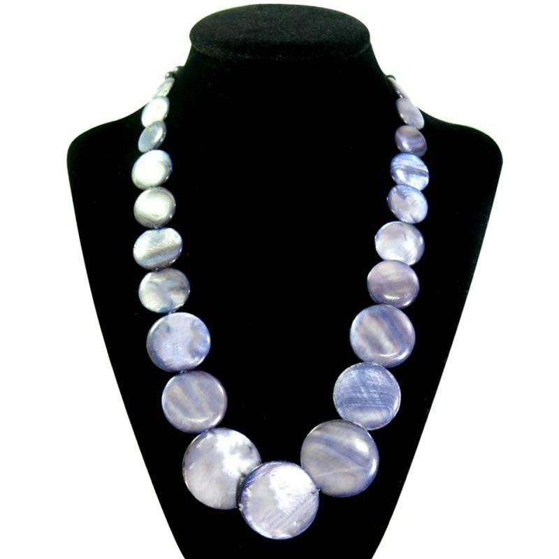 JMXD-Exaggerated Popular Natural Shell Bead Pearl Necklace Women's Handwoven Necklace Collarbone Chain Clothing Accessories
