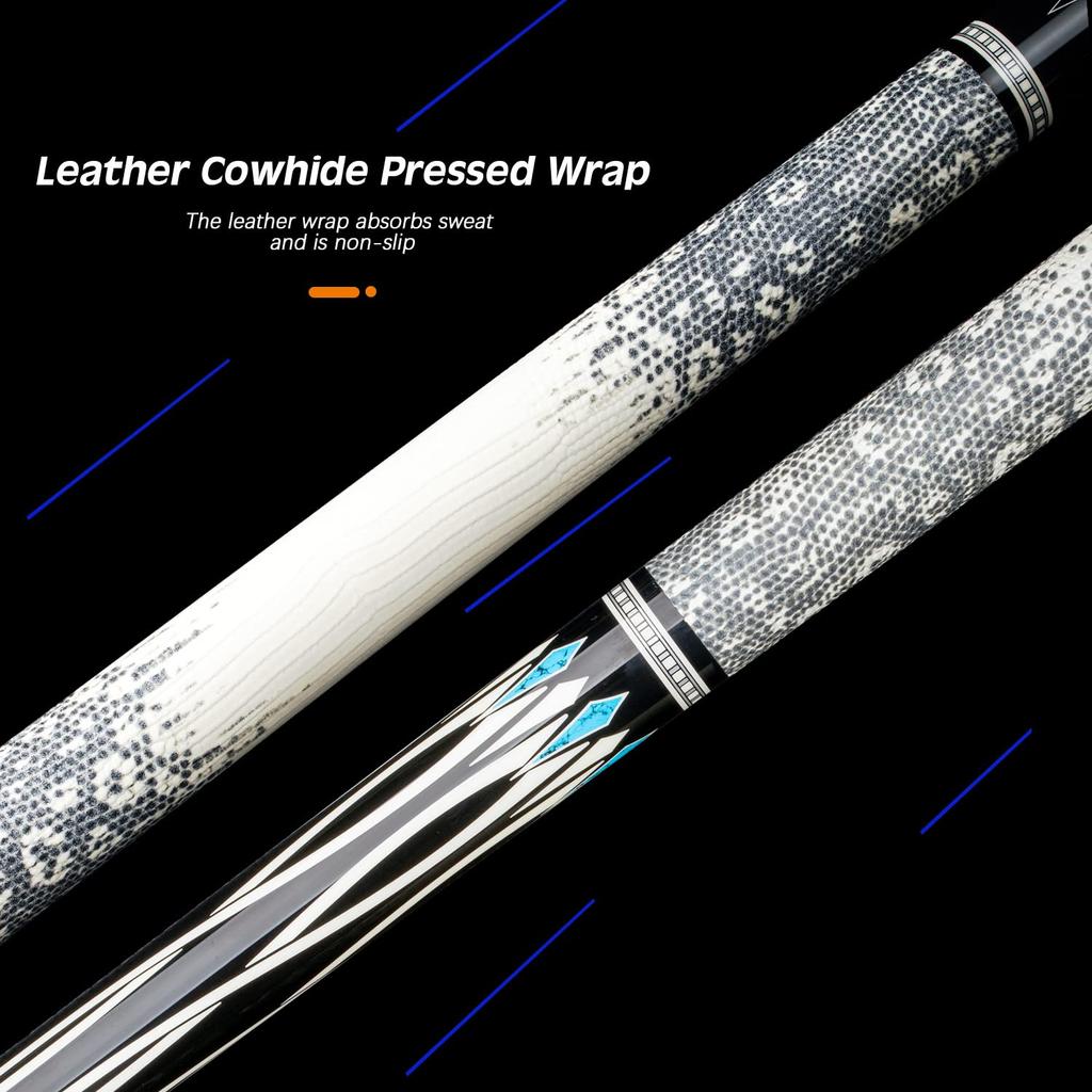 KONLLEN Pool-Queue, 147 cm, Billardqueue, Queueköpfe 10,5 mm, 11,5 mm, 12,5 mm, XTC-Ferrule, Verlängerung, Queuetasche