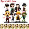 Big Head Style Demon Slayer Kimetsu No Yaiba Anime Figurines PVC Dolls Desktop Decoration Model Toys Festival Gifts Box