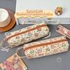 Cartoon Capibala Canvas Pencil Case Kawaii Large Capacity Pencil Cases Bag Student Stationery School Supplies Children Gifts