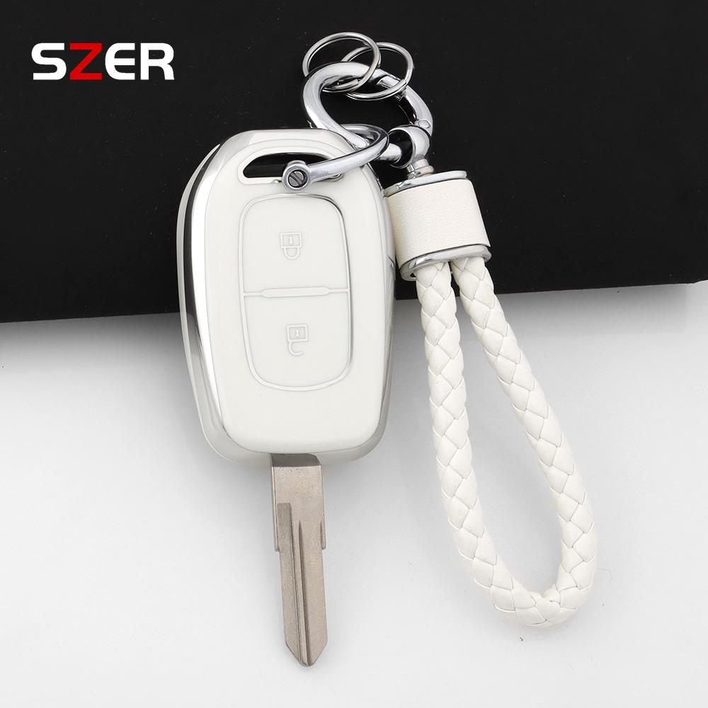 2 Buttons Tpu Key Case Cover Holder Keychain For Renault Duster Dokker Logan Stepway Clio 5 Ss2 For Dacia Sandero Stepway Logan