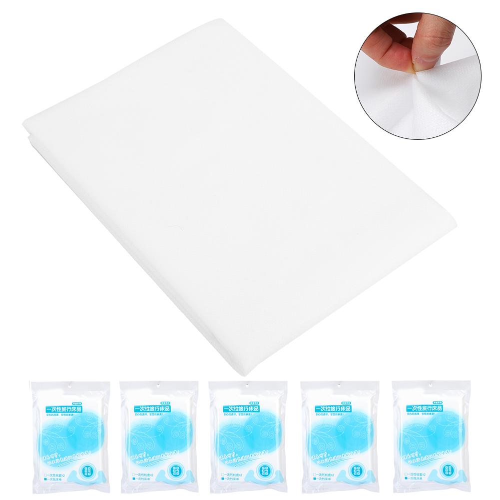 5pcs 120 x 200cm Disposable Bed Sheets Bed Cover Portable Outdoor Hotel Bedding Supplies