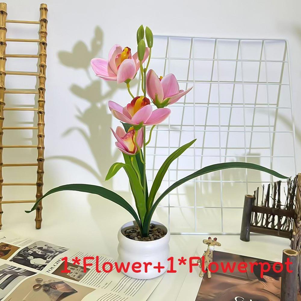 Simulation Cymbidium Faberi Rolfe Riverstones Bonsai For Photography Prop Use