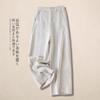 Linen straight-leg pants women's 1116 summer thin straight casual loose lazy wind drooping high waist narrow wide-leg pants