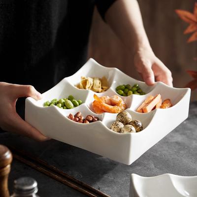 Ceramic Pasta Steak Plate Square Solid Color Tableware Divided Plates Restaurant Sashimi Sushi Dish Snack Pastry Dessert Dishes