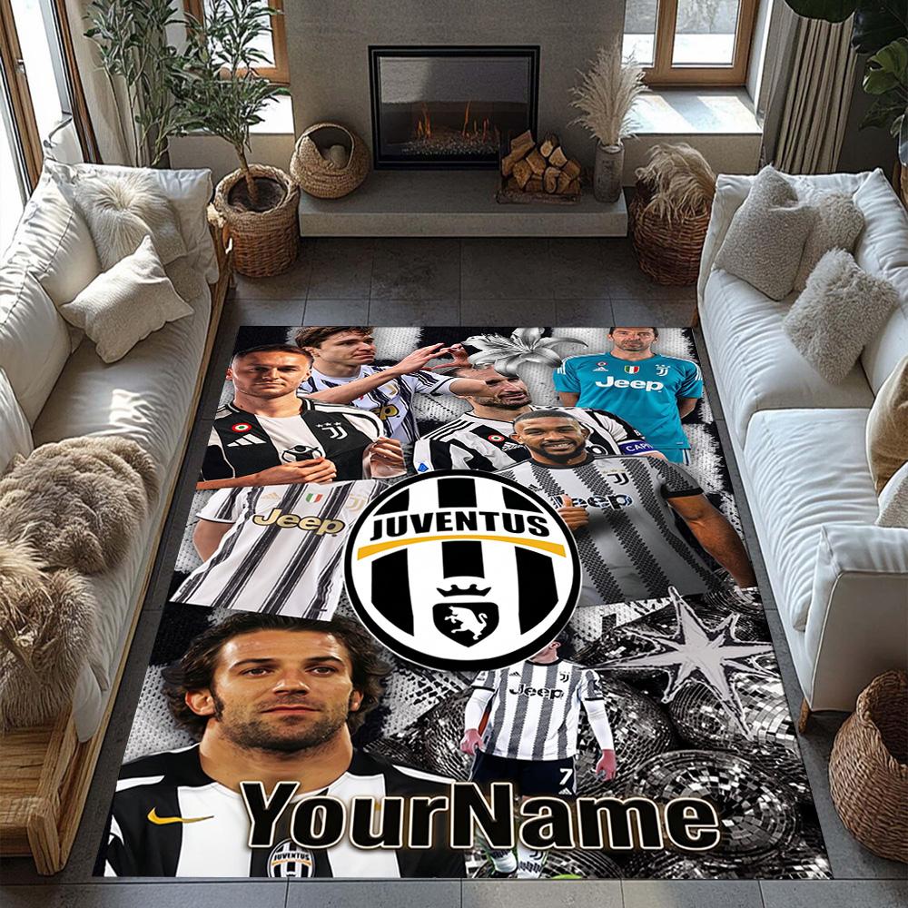 Juventus Customized Name Area Rug Perfect for Study Room Playrooms Kitchen Decorate Room Antislip Carpet Office Home Decor