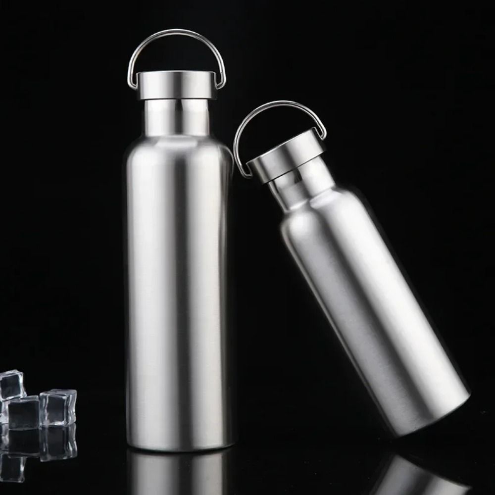 Single Walled Water Bottle with Handle Large Capacity Outdoor Travel Cup  Cycling