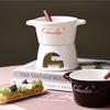 New 300ml Chocolate Fondue Mug with Fork Set Ceramic Butter Warmer Hot Chocolate Melting Cup for Candy Dessert Butter Heater