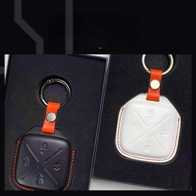 For Zeekr 001/009/X Bluetooth Key Case Geek Leather Key Protective Case Interior Decoration Car Accessories Modification Tools