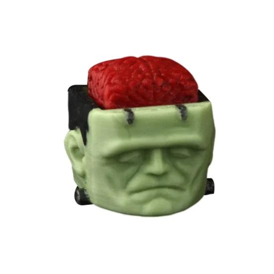 1/5Pcs Halloween Cube Head Figurine Spooky Mini Skull Pumpkin Zombie Black Cat Head Resin Statue Toy Home Office Desktop Decoration Ornament