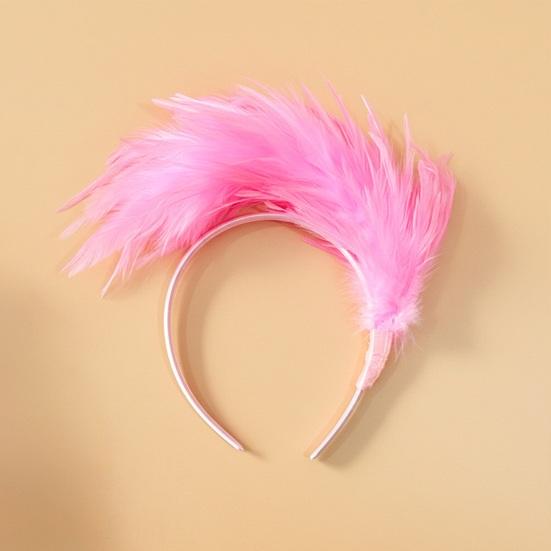 Headband Rainbow Colorful Feather Decor Headband Lightweight Comfortable Elastic Hair Hoop Parties Festivals Stage Performances Headwear