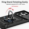 For Redmi Note 14 13 Pro 5G 4G Case Magnetic Ring Stand Rotating Slide Camera Lens Military Grade Armor Cover for Xiaomi 14T Pro