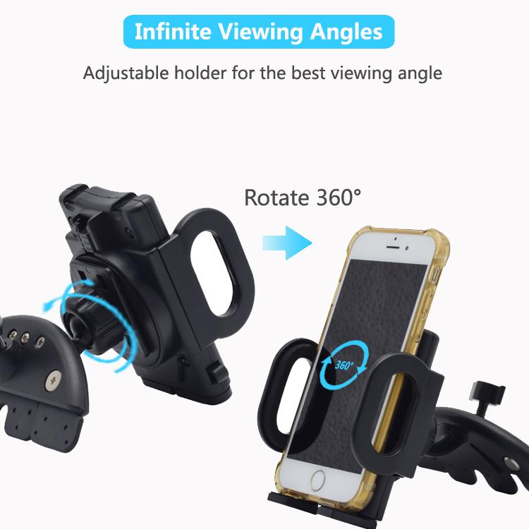 Amazon Hot Selling Adjustable Car Mobile Phone Stand CD Player Slot Mount for Car Cd Slot Phone Holder Stand